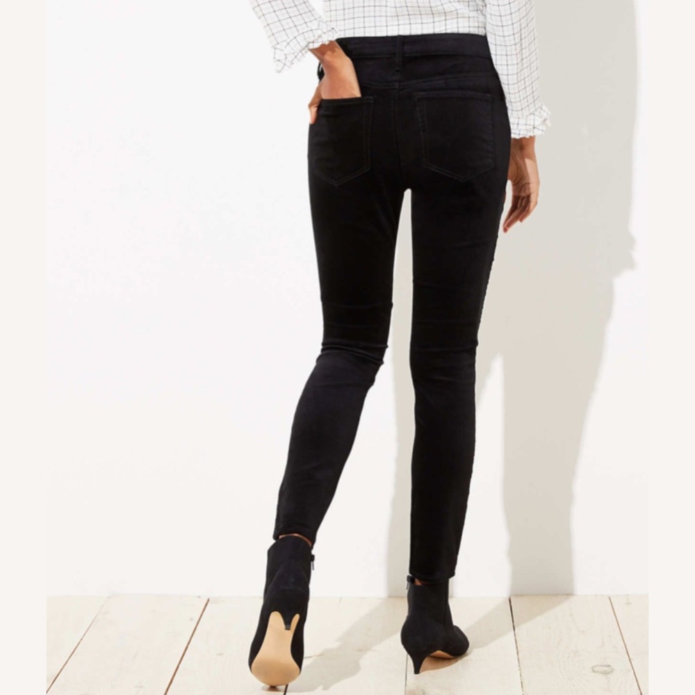 NWT Loft Velvet Skinny Pants Black - Picture 3 of 13